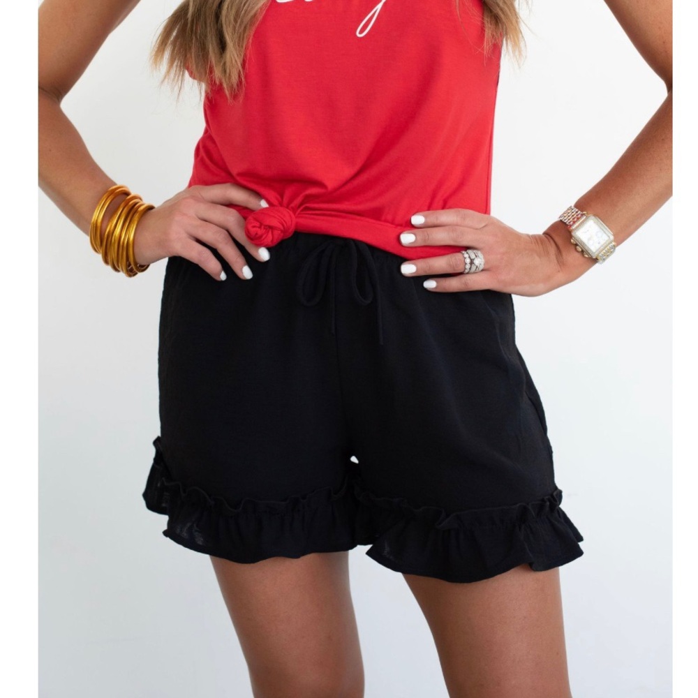 NWT Black Ruffle Short Sz M - FITS SMALL